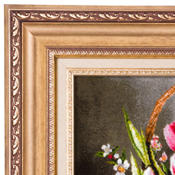 تابلو فرش دستباف سی پرشیا مدل گل در سبد حصیری کد 903806