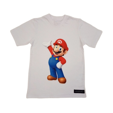 تیشرت پسرانه کیکمو طرح ماریو کد KMT-030502 رنگ سفید
