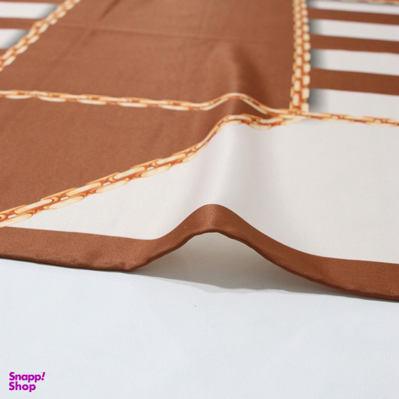 روسری زنانه آنالیا مدل ابریشم دست دوز طرح زنجیری کلاسیک کد ana-2821