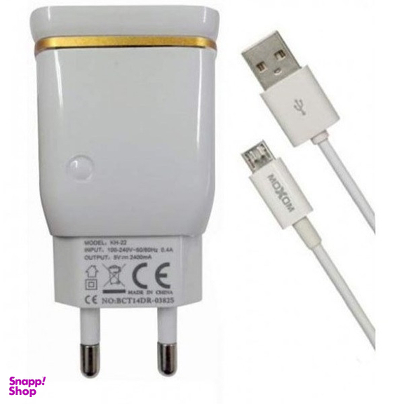 شارژر دیواری موکسوم مدل KH-22 به همراه کابل MicroUSB