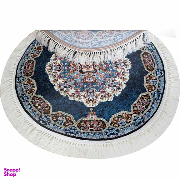 فرش ماشینی مدل گرد طرح هالیدی رنگ سرمه ای