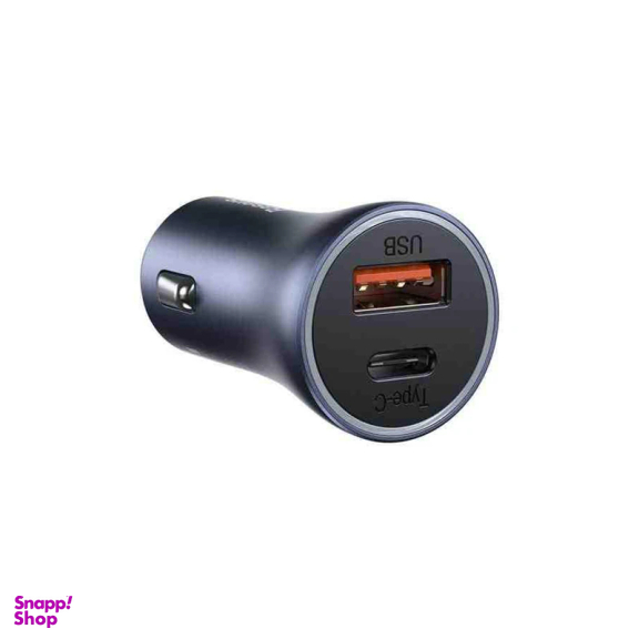 شارژر فندکی بیسوس مدل tzccjd-0g به همراه کابل تبدیل USB-C