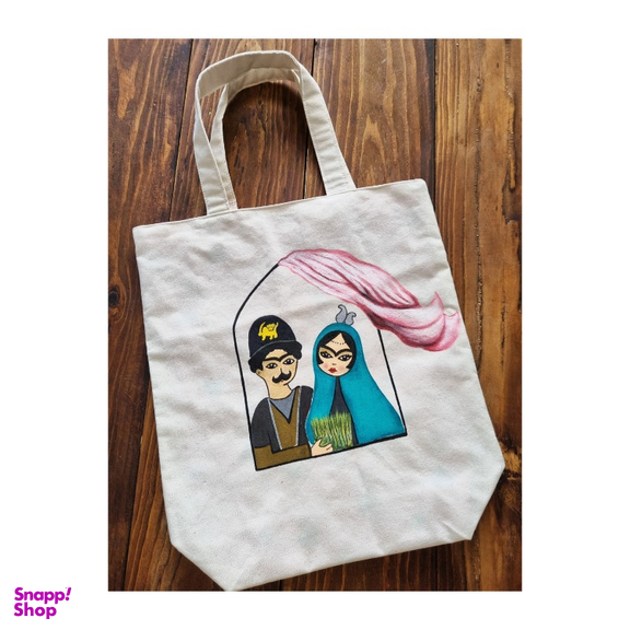 ساک خرید طرح زوج قجری