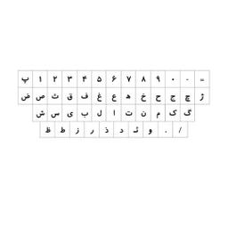 برچسب حروف فارسی کیبورد رنگ مشکی