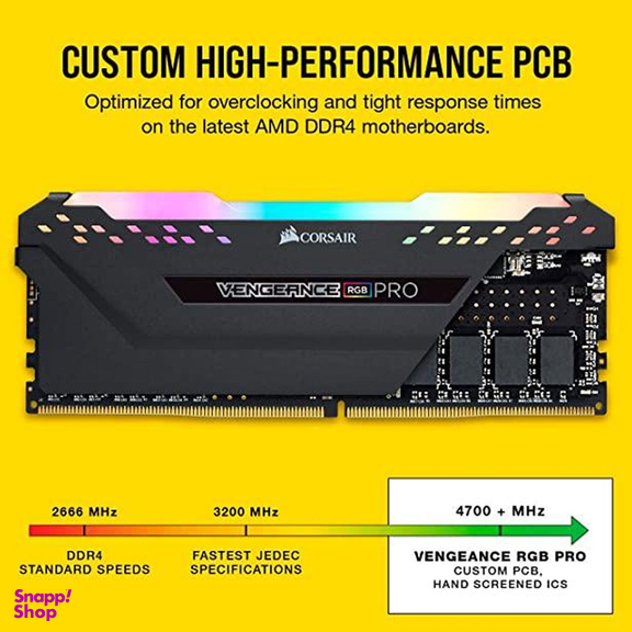 رم دسکتاپ تک کاناله کورسیر مدل VENGEANCE RGB 3200MHz ظرفیت 16 گیگابایت