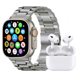 ساعت هوشمند ورنا مدل W49 Ultra مجموعه 7 بندی به همراه هندزفری مدل Airpod Pro