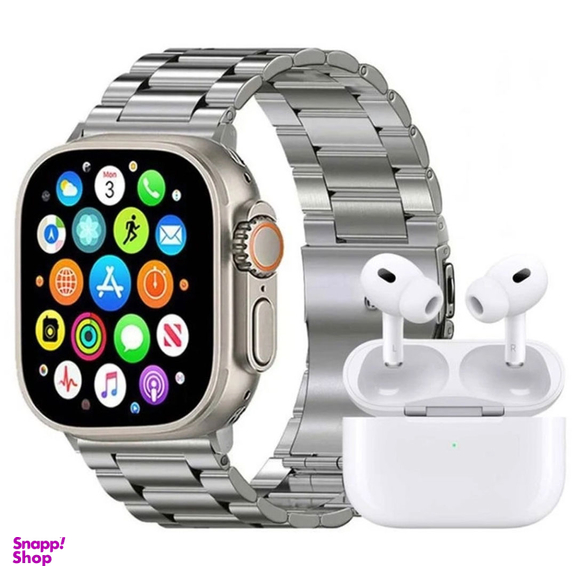ساعت هوشمند ورنا مدل W49 Ultra مجموعه 7 بندی به همراه هندزفری مدل Airpod Pro