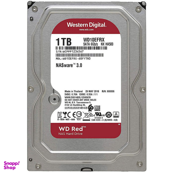 هارد دیسک اینترنال وسترن دیجیتال مدل Red WD10EFRX ظرفیت 1 ترابایت