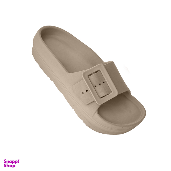 دمپایی اسلیپر سیلیکونی زنانه طرح تک سگک رنگ کرم