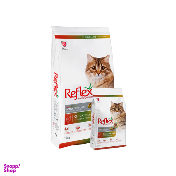 غذا خشک فله گربه مدل رفلکس مولتی کالر با طعم مرغ و برنج 1 کیلوگرم