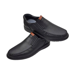 کفش طبی مردانه چرم ریباری مدل C11 رنگ مشکی