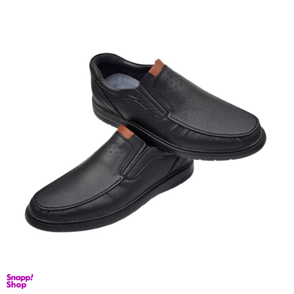 کفش طبی مردانه چرم ریباری مدل C11 رنگ مشکی