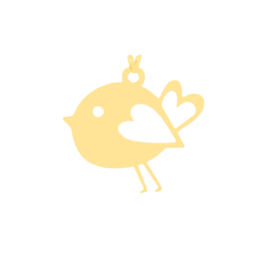 آویز گردنبند طلا 18 عیار دخترانه پانسی طرح گنجشک کد Nk101