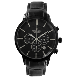 ساعت عقربه ای مردانه رومانسون مدل بندچرمی کرنوگراف کد 25