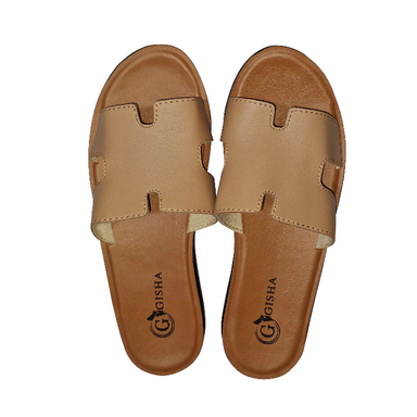 دمپایی زنانه گیشا مدل هرمس رنگ نسکافه ای