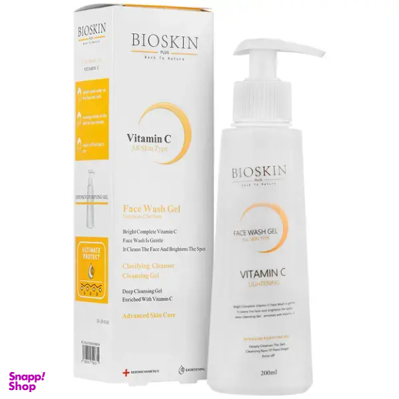 ژل شستشو صورت بایو اسکین مدل Vitamin C حجم 200 میلی لیتر