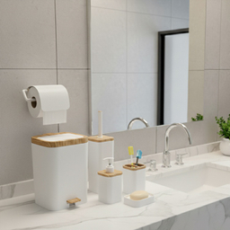 ست سرویس بهداشتی برتر مدل لیدوما طرح چوب مجموعه ۶ عددی