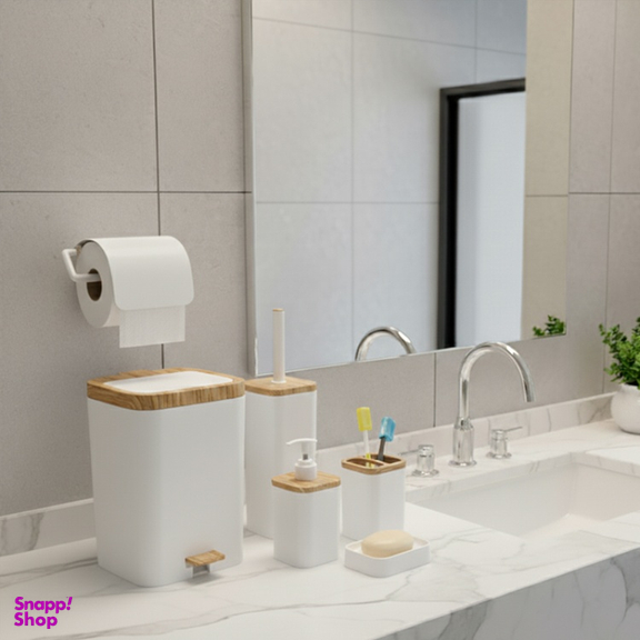 ست سرویس بهداشتی برتر مدل لیدوما طرح چوب مجموعه ۶ عددی