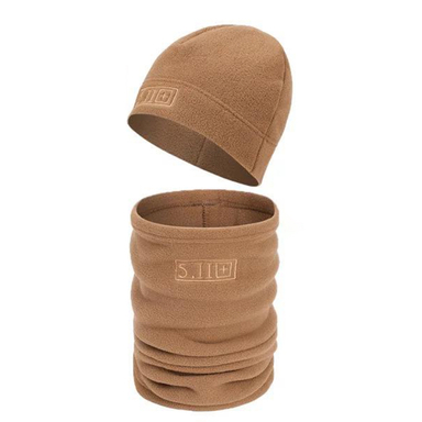 کلاه و اسکارف موتورسواری پلار مدل 5.11 رنگ کرم مجموعه 2 عددی