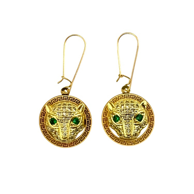 گوشواره طلا 18 عیار زنانه طرح پنتر طلایی کد 021