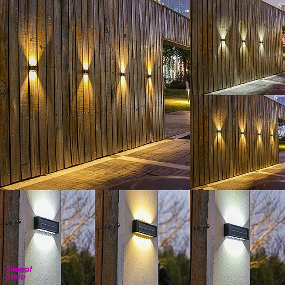 چراغ دیواری خورشیدی دوطرفه سولونیکس مدل 12 LED مجموعه 2 عددی