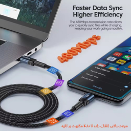 کابل تبدیل USB-C توکی مدل 100W TQ-X12 طول 1 متر