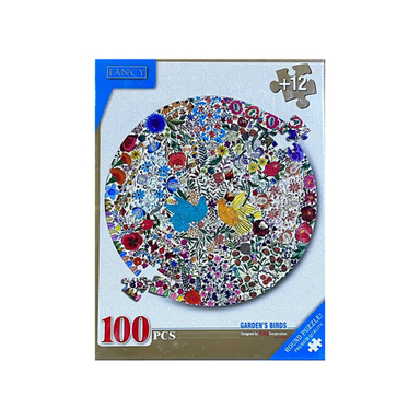 پازل دایره ای فنسی 100 قطعه طرح باغ پرندگان