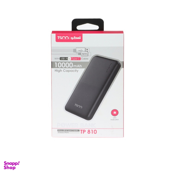پاوربانک تسکو کد TP810 ظرفیت 10000 میلی آمپر ساعت