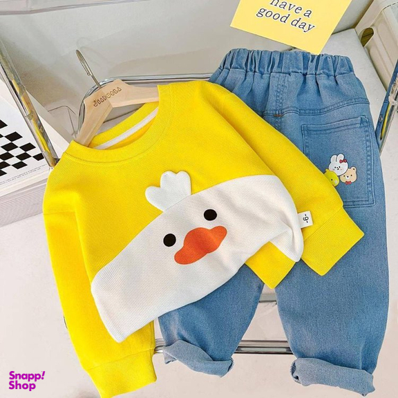 ست بلوز و شلوار بچگانه طرح جوجه کد 8065
