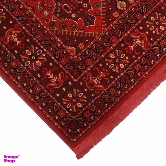 فرش ماشینی بزرگمهر کد 78010 طرح بلوچی زمینه لاکی