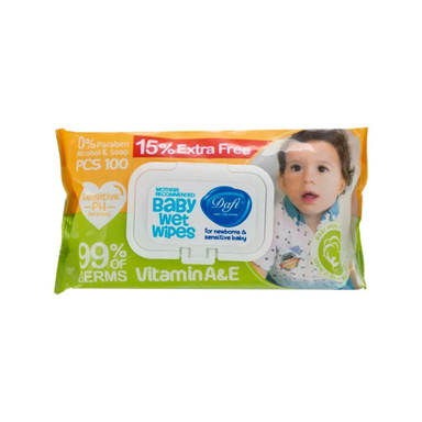 دستمال مرطوب کودک دافی کد 005 بسته 100 عددی