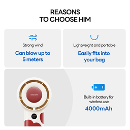 پنکه شارژی ای آی سو لاو مدل F16 Red Flower