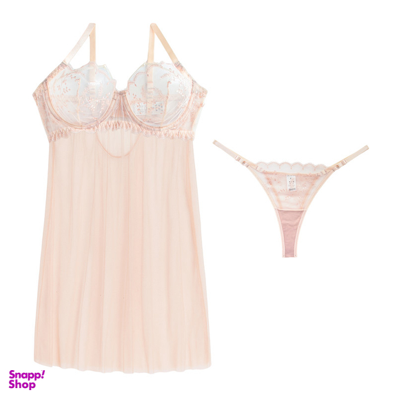 لباس خواب زنانه برتا مدل توری فنردار کد 2200C