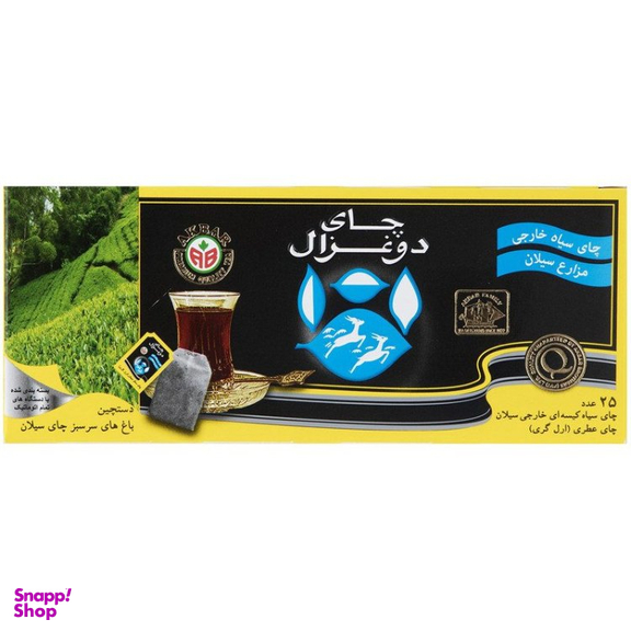 چای کیسه ای معطر ارل گری دو غزال بسته 25 عددی