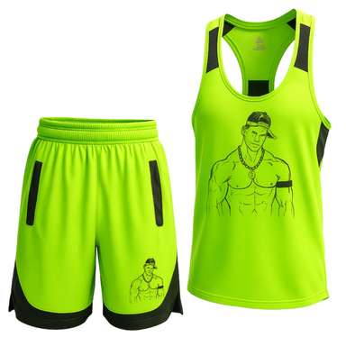 ست تاپ و شلوارک ورزشی مردانه کد 1562 رنگ سبز