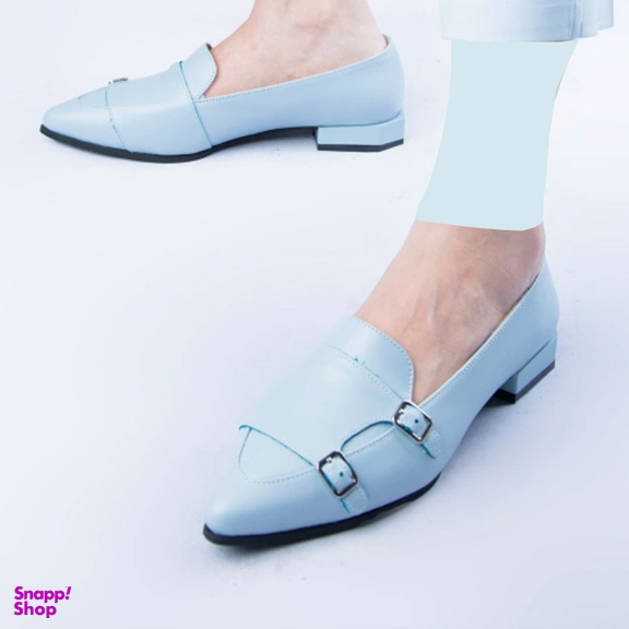 کفش روزمره زنانه چرم کاکتوس ws1038 مدل رنگ آبی