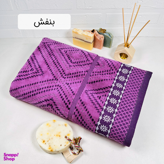 حوله حمام طرح لیدیا 2025 سایز 100×150 سانتی متر