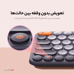 کیبورد بی سیم بیسوس مدل K01A B00955503833 Wireless Tri-Mode، سوییچ ممبران، Tenkeyless