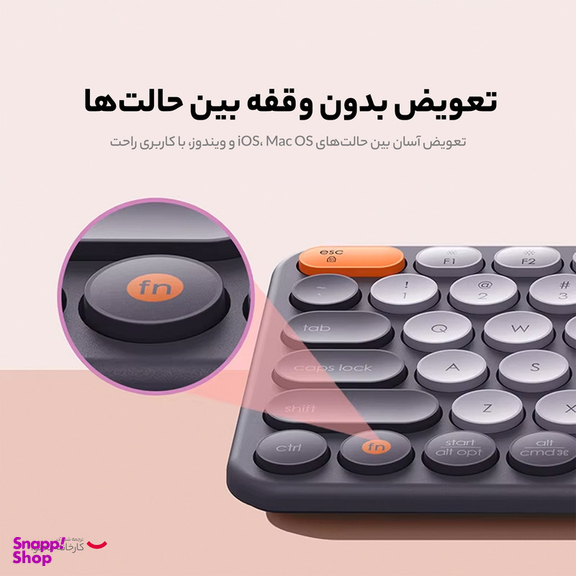 کیبورد بی سیم بیسوس مدل K01A B00955503833 Wireless Tri-Mode، سوییچ ممبران، Tenkeyless