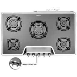 گاز رومیزی شیشه ای استیل البرز مدل G5951S