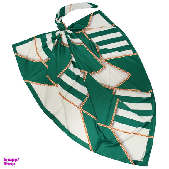 روسری زنانه آنالیا مدل ابریشم دست دوز طرح زنجیری کلاسیک کد ana-2821