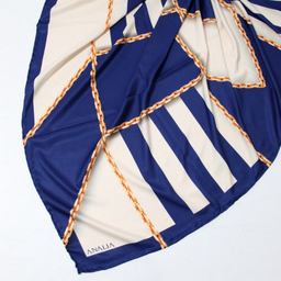 روسری زنانه آنالیا مدل ابریشم دست دوز طرح زنجیری کلاسیک کد ana-2821