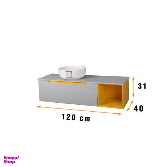 ست کابینت و روشویی دلفین مدل 12040-gr به همراه آینه