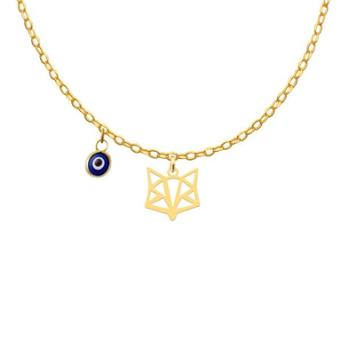 گردنبند طلا 18عیار دخترانه کرابو طرح روباه اوریگامی مدل Kr11098