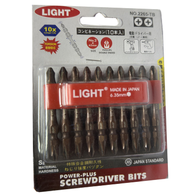 سری پیچ گوشتی دو سر چهار سو لایت مدل کوتاه کد SMT-LIGHT-JAPAN-2265-TB بسته 10 عددی