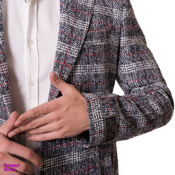 پالتو مردانه مدل چهارخانه موهر 3-3 رنگ قرمز