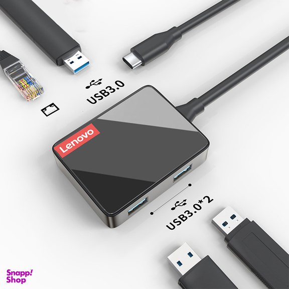هاب 4 پورت USB-C لنوو مدل LP0802