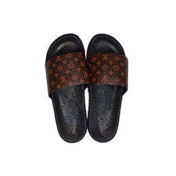 دمپایی مردانه پاپا مدل lv رنگ قهوه ای