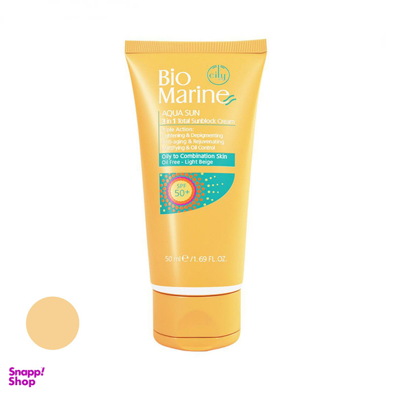 کرم ضد آفتاب رنگی بایومارین SPF 30 مدل روشن کننده 01 مناسب پوست های چرب حجم 50 میلی لیتر