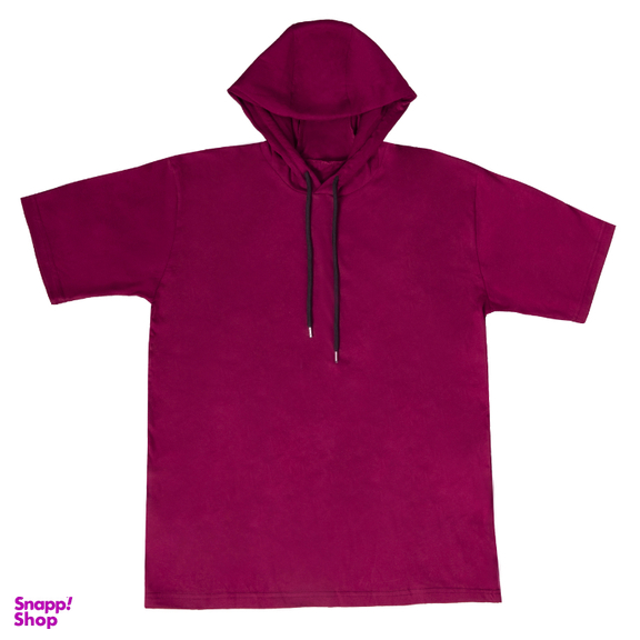 تیشرت کلاهدار مردانه به رسم کد 95000 رنگ زرشکی